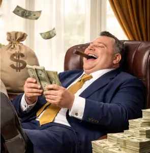 fatcat_businessman_counting_his_money_tight Businessman enjoying market skimming rewards